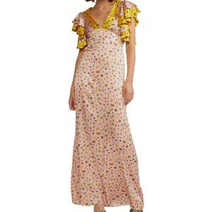 NWT Cynthia Rowley Pamela Flutter Sleeve Maxi Dress